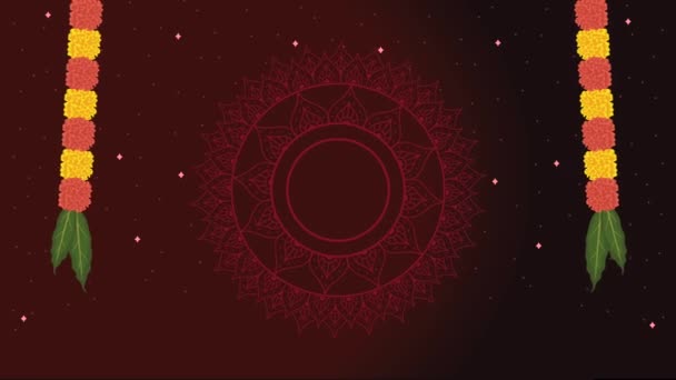 Animación Festival Diwali Con Mandala Video Animado — Vídeo de stock