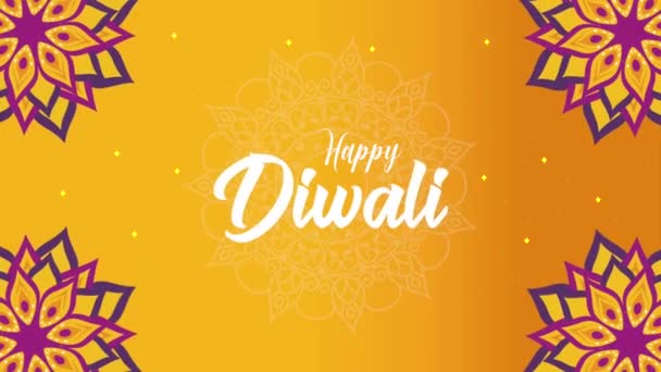 Diwali Fesztivál Betűző Mandalas Animáció Videó Animált — Stock videók
