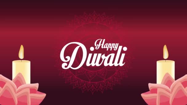 Happy Diwali Festival Lettering Candle Video Animated — Stock Video ©  jemastock #607659648