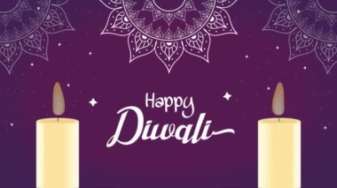 Mumlu diwali festivali mektupları, 4k video animasyonu