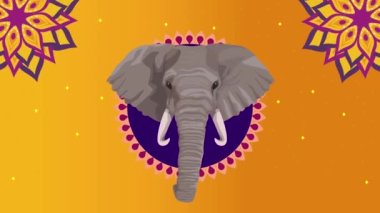 diwali festivali fil animasyonu, 4k video animasyonu