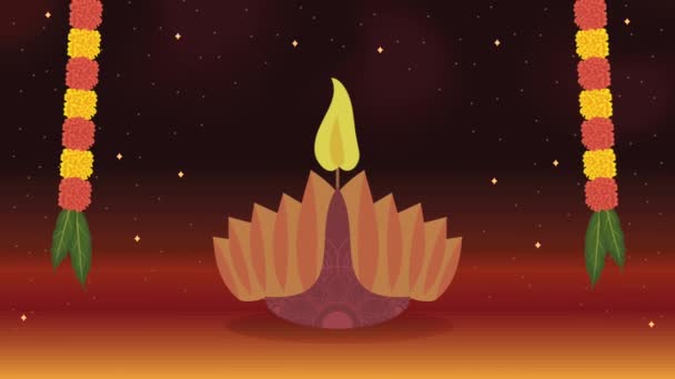 Diwali音乐节动画与灯笼 4K视频动画 — 图库视频影像