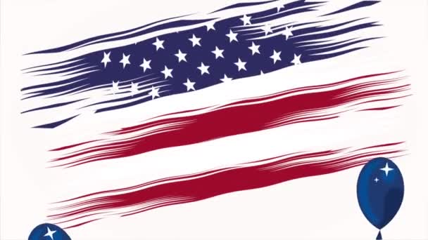 Veteranos Dia Lettering Animação Com Bandeira Dos Eua Vídeo Animado — Vídeo de Stock