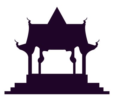 Tayland tapınağı siluet simgesi