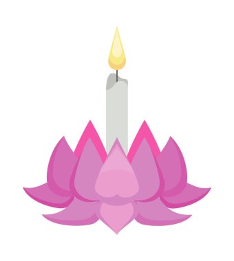 Mum ikonlu leylak lotus çiçeği