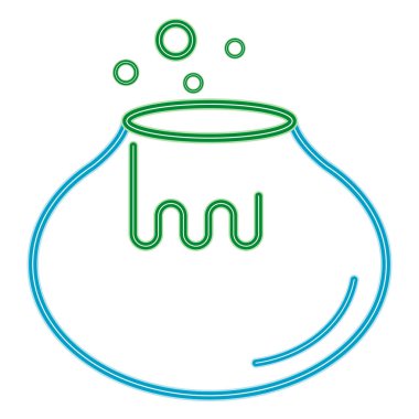 Cadılar bayramı kazanı neon ışık simgesi