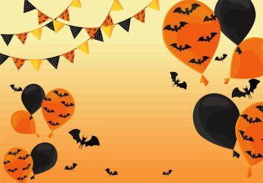 Cadılar bayramı kutlaması balonlarla helyum