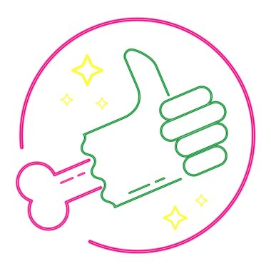 Cadılar bayramı zombi eli neon etiket