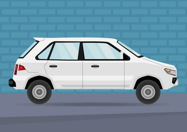 Coche Blanco Vehículo Icono Maqueta — Vector de stock