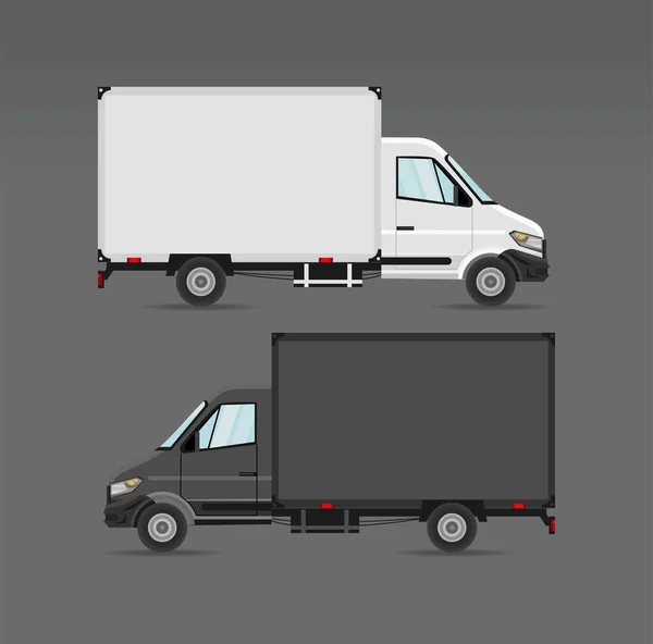 Δύο Φορτηγά Mockup Εικονίδια Οχημάτων — Διανυσματικό Αρχείο