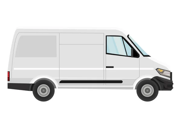 Ícone Branco Van Caminhão Mockup —  Vetores de Stock