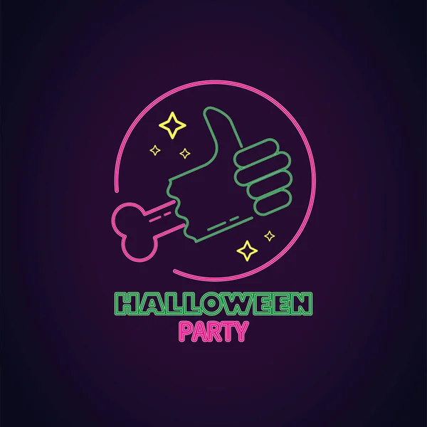 Halloween Parti Neon Bokstäver Ljus — Stock vektor