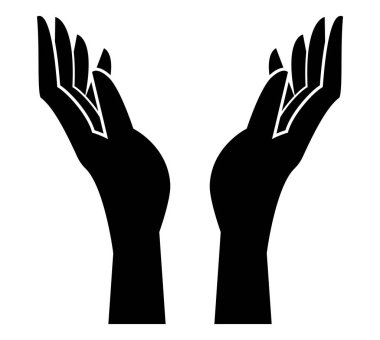 Siluet simgesini koruyan eller