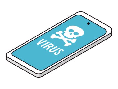 Akıllı telefon simgesinde tehlikeli kafatası