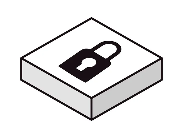 Sicherheitsschloss Knopfsymbol — Stockvektor