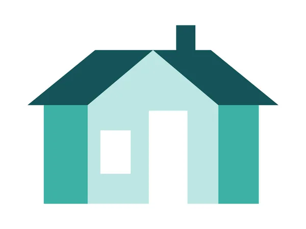 Groene Huis Voorgevel Pictogram — Stockvector