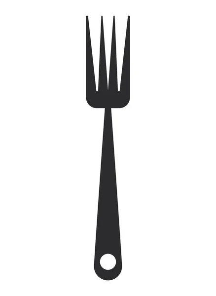 Gabel Küchenutensil Silhouette Symbol — Stockvektor