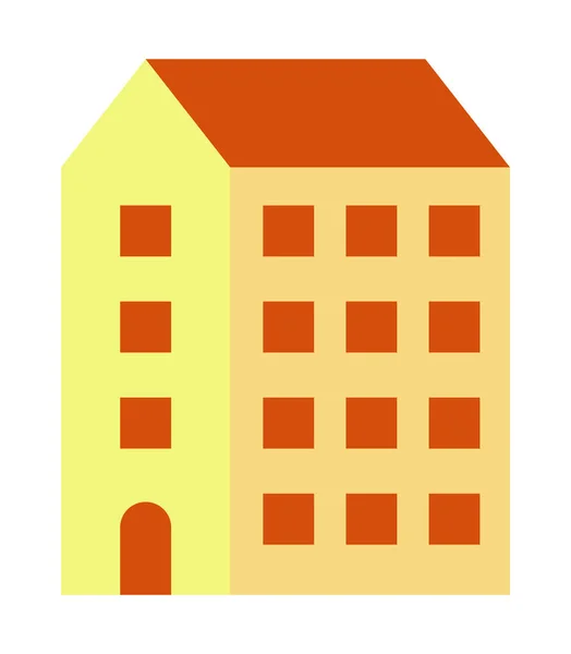 黄色と赤の建物の建設 — ストックベクタ