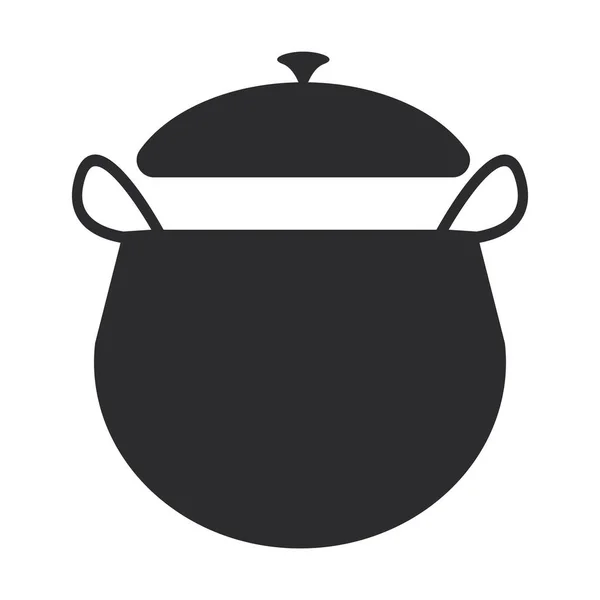 Pot Kitchen Utensil Silhouette Icon — Stock Vector