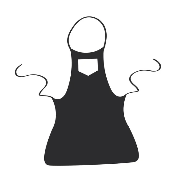 Tablier Ustensile Cuisine Silhouette Icône — Image vectorielle