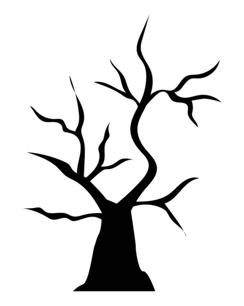 Dry Tree Silhouette Style Icon — 스톡 벡터