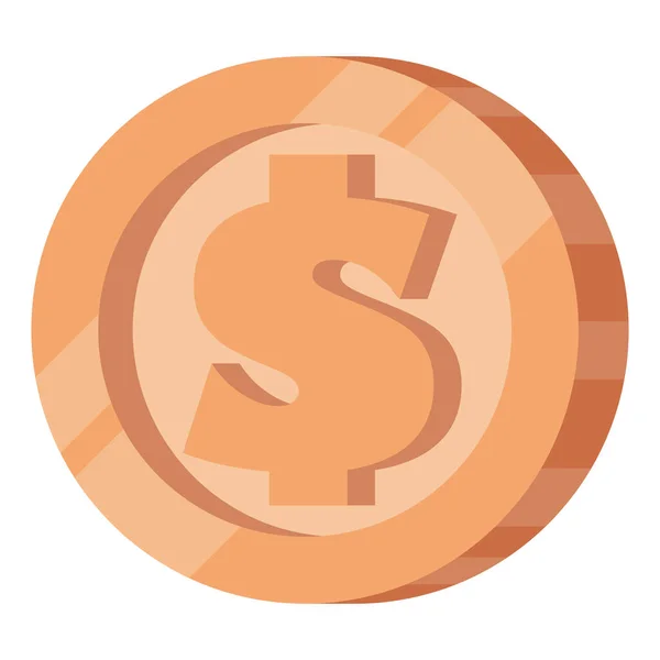 Pièce Argent Dollar Icône — Image vectorielle