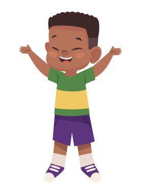 Küçük afro çocuk Mutlu karakter