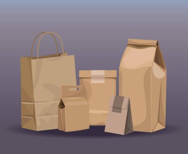 beş eko paket simgesi ayarlandı