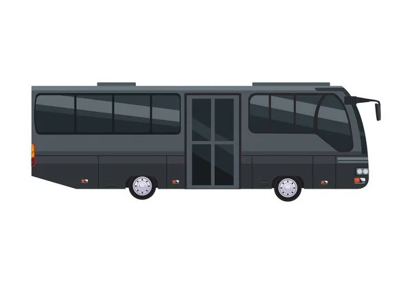 Zwart Bus Voertuig Mockup Pictogram — Stockvector