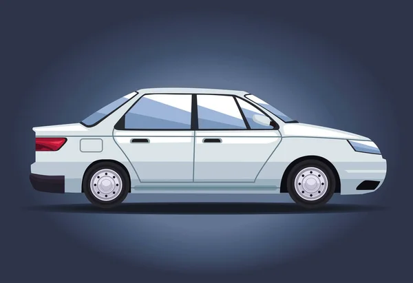 Ikon Mockup Mobil Sedan Putih - Stok Vektor