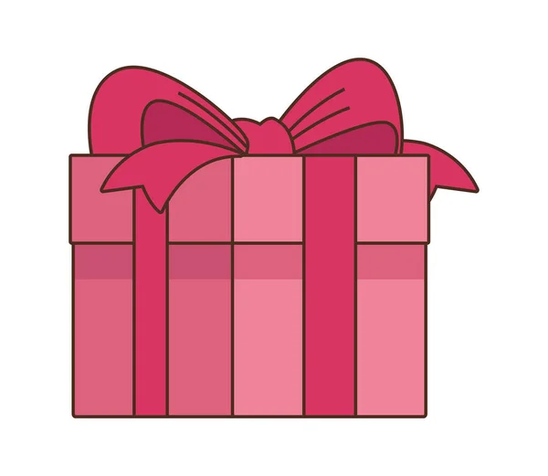 Red Gift Box Present Icon — Stock Vector