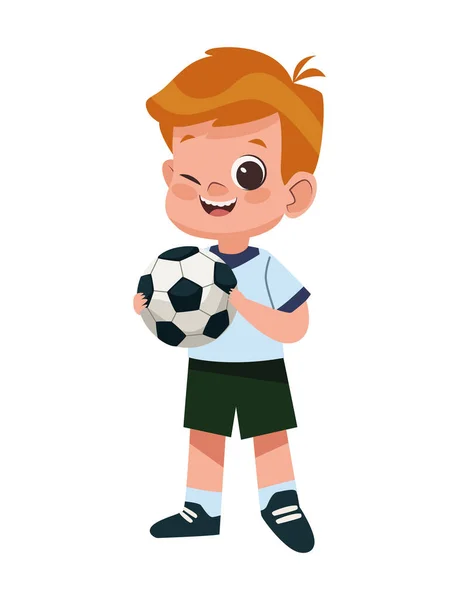 足球气球性格的学生 — 图库矢量图片