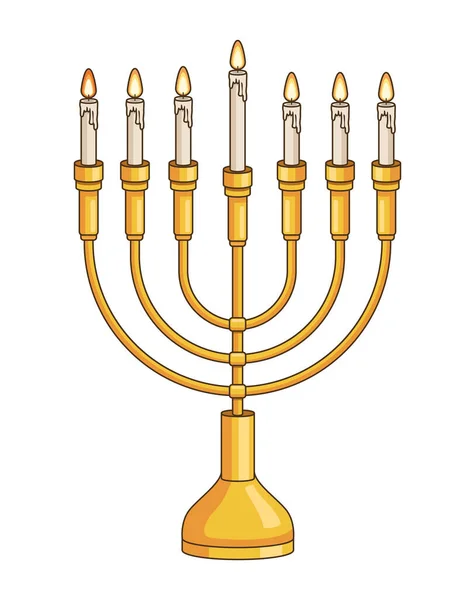 Goldene Kronleuchter Dekoration Mit Kerzen — Stockvektor
