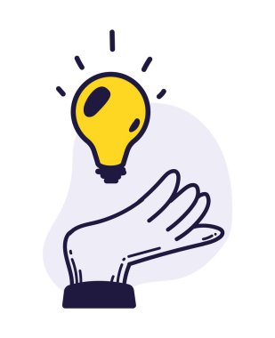 Ampul ışığı enerji simgesiyle el