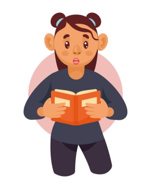 Kitap karakterli genç bir kadın okuyucu