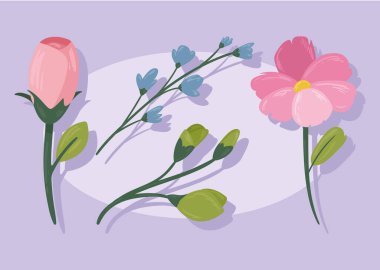 dört çiçek bahçesi dekorasyonu doğa