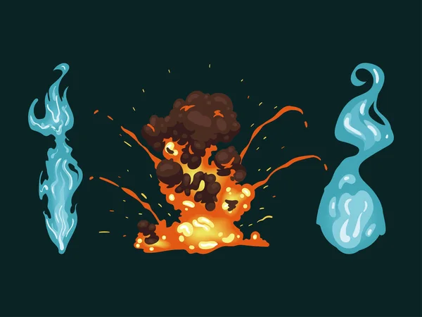 火爆和水图标 — 图库矢量图片