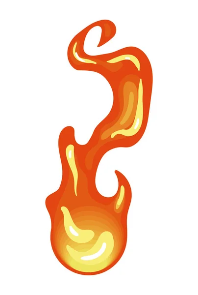 Oheň Plamen Horké Izolované Ikony — Stockový vektor