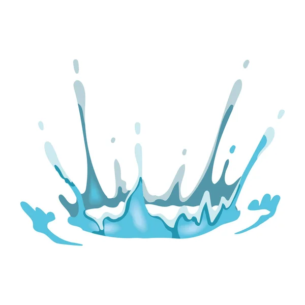Vodní Splash Přírodní Zdroj Ikona — Stockový vektor