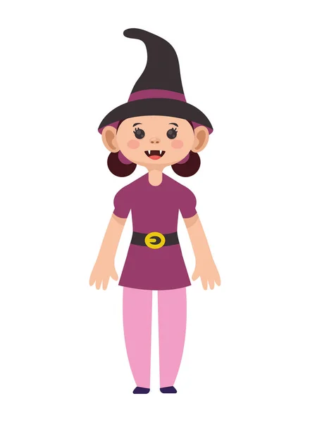 Person Witch Costume Character — Stock Vector