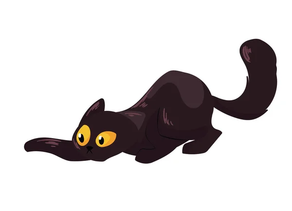 Attacking Black Cat Mascot Character — Stock Vector