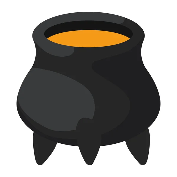 Halloween Sorcière Chaudron Pot Icône — Image vectorielle