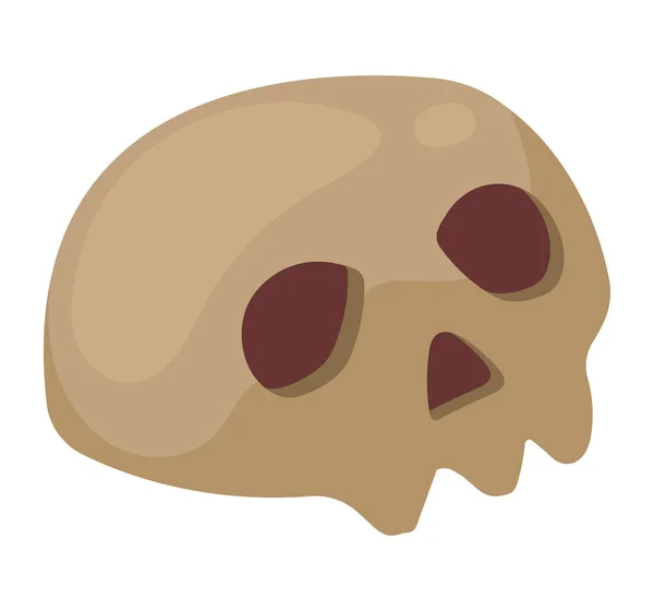Cabeza Halloween Cráneo Icono Del Hueso — Archivo Imágenes Vectoriales