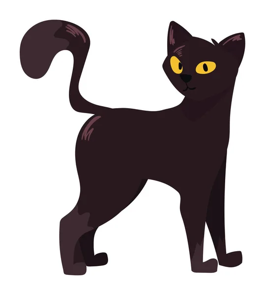 黒猫マスコットキャラクター — ストックベクタ