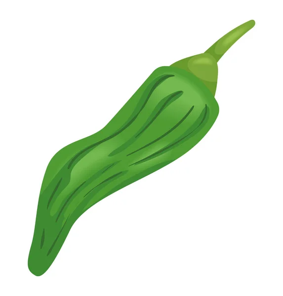 Piment Vert Nourriture Végétale — Image vectorielle