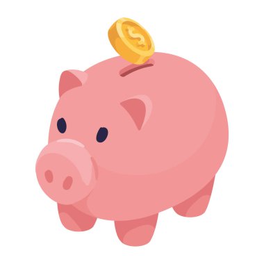 Bozuk para dolar olarak domuz simgesi