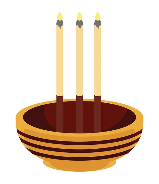 Loy Krathong Candles Decorative Icon — Stock Vector