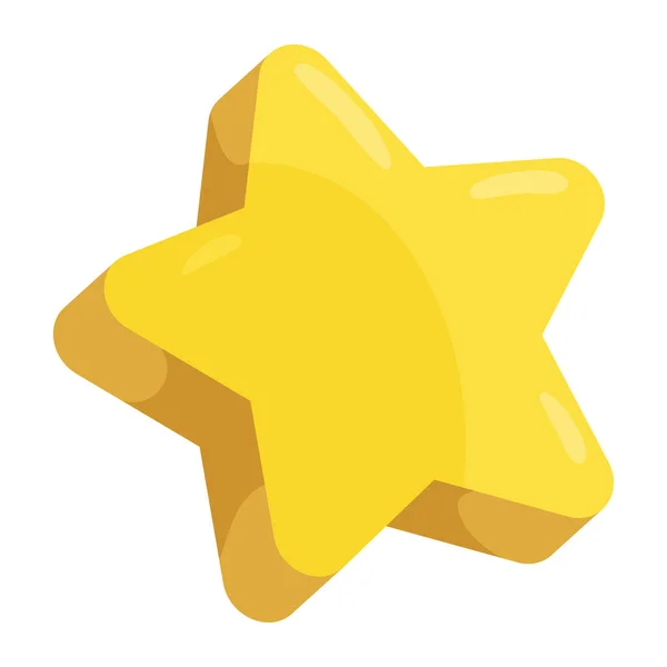 Gwiazdka Żółty Styl Ikona — Wektor stockowy