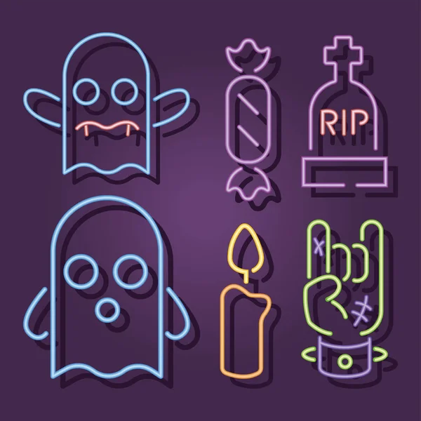 Altı cadılar bayramı neon ışıkları