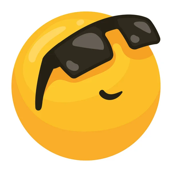 Emoji Com Óculos Sol Ícone Estilo — Vetor de Stock